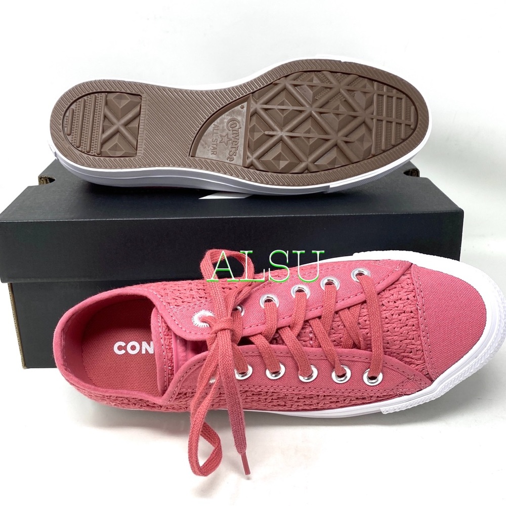 🍃March Sale🍃 Converse CTAS Canvas Knitted Pink Sneakers Women’s Size 9 567656C - Picture 2 of 8